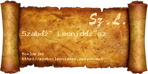 Szabó Leonidász névjegykártya