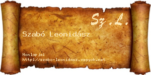 Szabó Leonidász névjegykártya